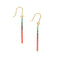 EARRINGS: SEED BEAD OMBRE BAR, CORAL & GOLD