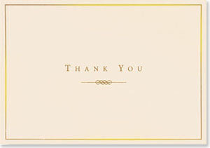BOXED THANK YOU CARDS GOLD & CREAM