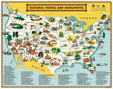 PUZZLE NATIONAL PARKS MAP, 1000PC