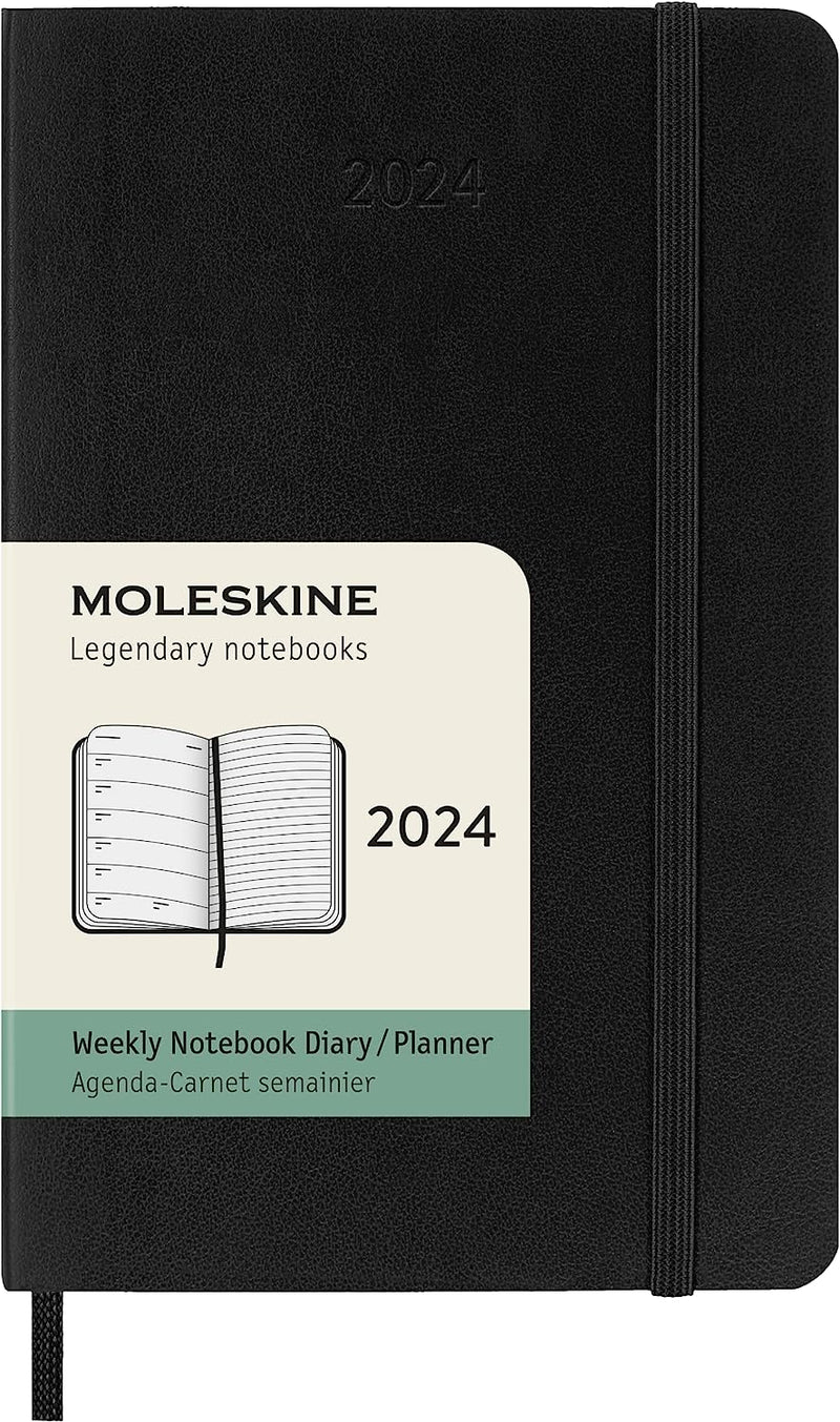 WEEKLY PLANNER, POCKET-SIZE SOFTCOVER, BLACK