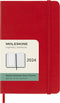WEEKLY PLANNER, POCKET-SIZE HARDCOVER, RED