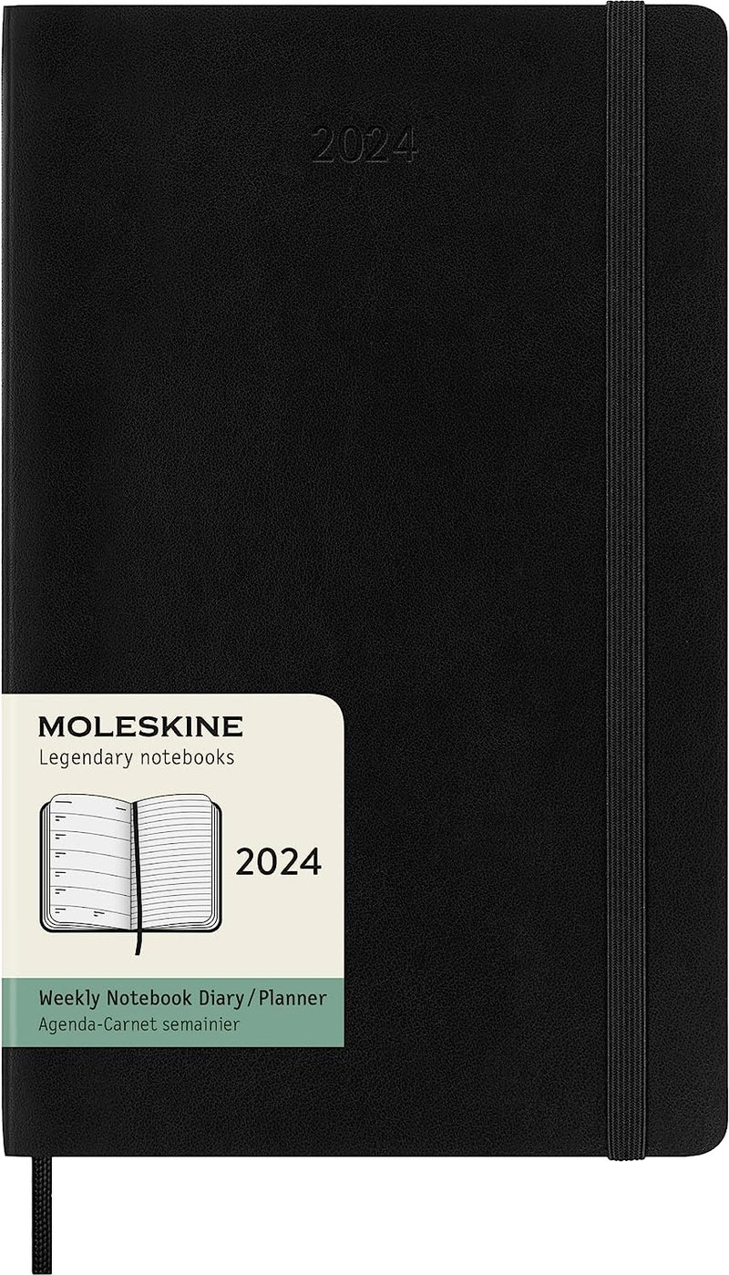 WEEKLY PLANNER, LARGE SOFTCOVER, BLACK