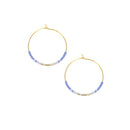 EARRINGS: ENDLESS HOOP, BLUE + GOLD TONE