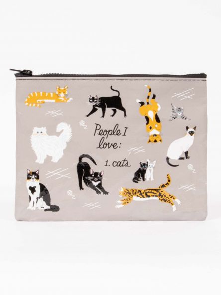 LARGE ZIP POUCH, PEOPLE I LOVE: CATS