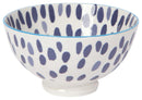 BOWL STAMPED SPOTS BLUE 4IN