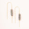 THREAD STONE EARRINGS, LABRADORITE, BLACK & GOLD