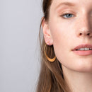 CRESCENT HOOP REFINED EARRINGS, 18K GOLD VERMEIL