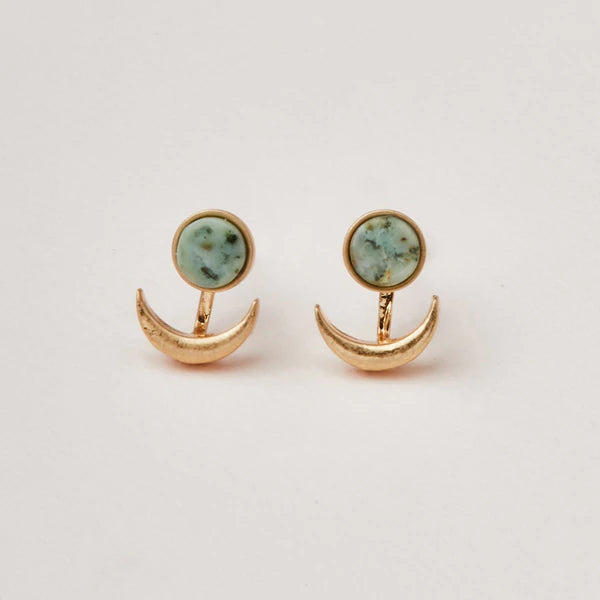 JACKET REFINED EARRINGS, 14K GOLD VERMEIL & AFRICAN TURQUOISE