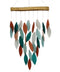 WIND CHIME CORAL & TEAL WATERFALL - GLASS & WOOD