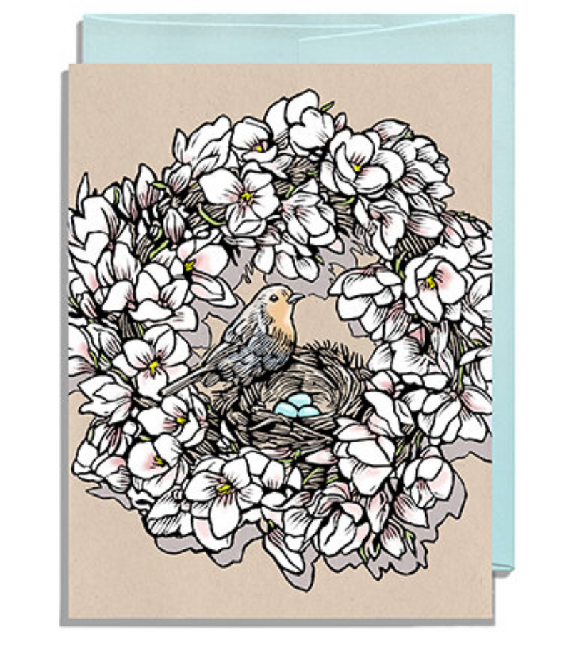 CARD ROBIN W/ EGGS