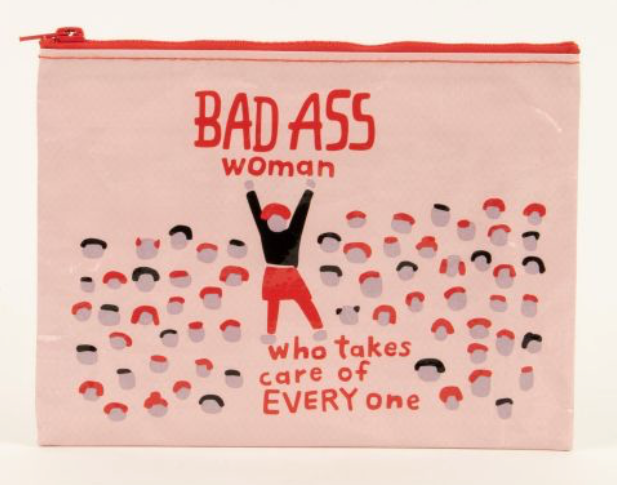 LARGE ZIP POUCH, BAD ASS WOMAN