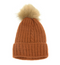 SINGLE CABLE POM POM BEANIE, PAPRIKA