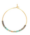 EARRINGS: ENDLESS HOOP, TURQUOISE, GRAY + GOLD TONE