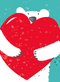 CARD POLAR BEAR W/ HEART