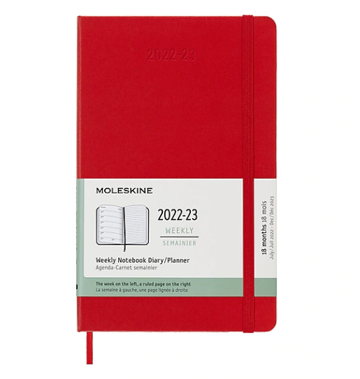 18MONTH PLANNER, LARGE HARDCOVER, RED (2022-2023)