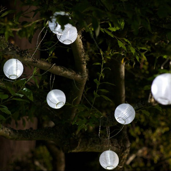 SOLAR STRING LIGHT, MINI LANTERN - WHITE