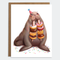 CARD DONUT WALRUS