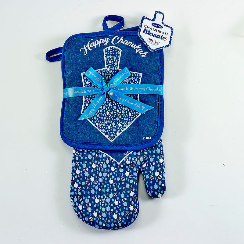 OVEN MITT & POT HOLDER SET, CHANUKAH MOSAIC -SELLOUT