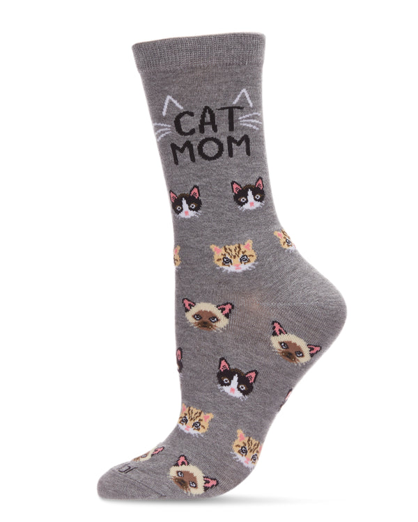 SOCKS BAMBOO CAT MOM GRY