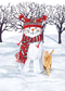 XCARD CAT SNOWMAN