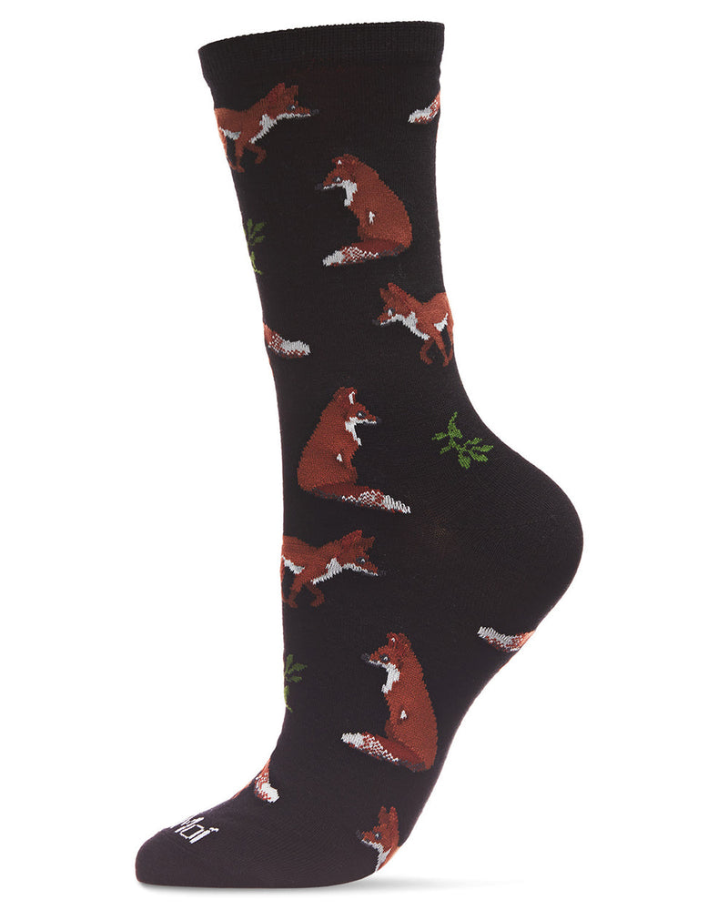 SOCKS BAMB FOXES BLK