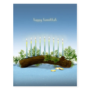 CHANUKAH CARD, MENORAH AND GELT