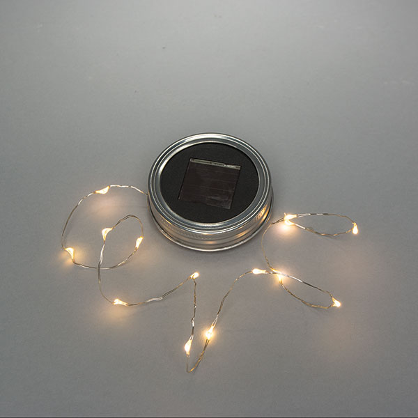 SOLAR LID W/15 LEDS FOR MASON JAR