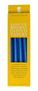 SAPPHIRE BLUE BEESWAX 10IN TAPERS (2 SETS)