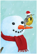 XCARD CHICKADEE SNOWMAN