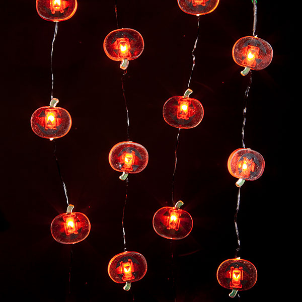 STRING LIGHTS 40" LED ORANGE PUMPKINS -SELLOUT