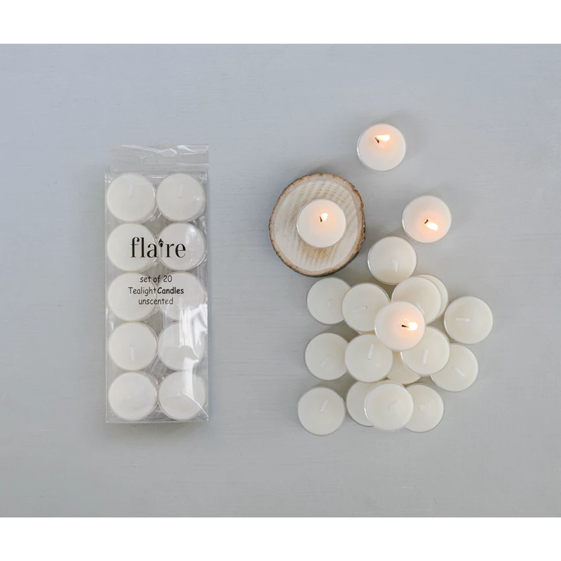 TEALIGHTS UNSCENTED BOX OF 20