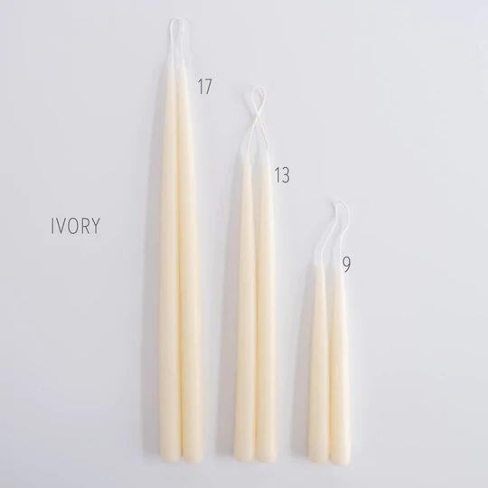 CLASSIC TAPERS IVORY, 9IN