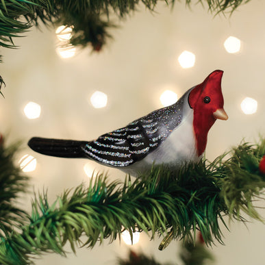 ORNAMENT RED-CRESTED CARDINAL, CLIP