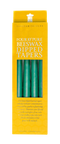 HUNTER GREEN BEESWAX 10IN TAPERS (2 SETS)