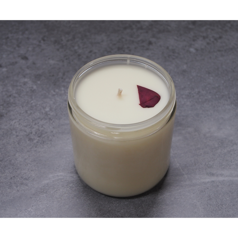 LEMON & ROSE CANDLE, 8 OZ JAR