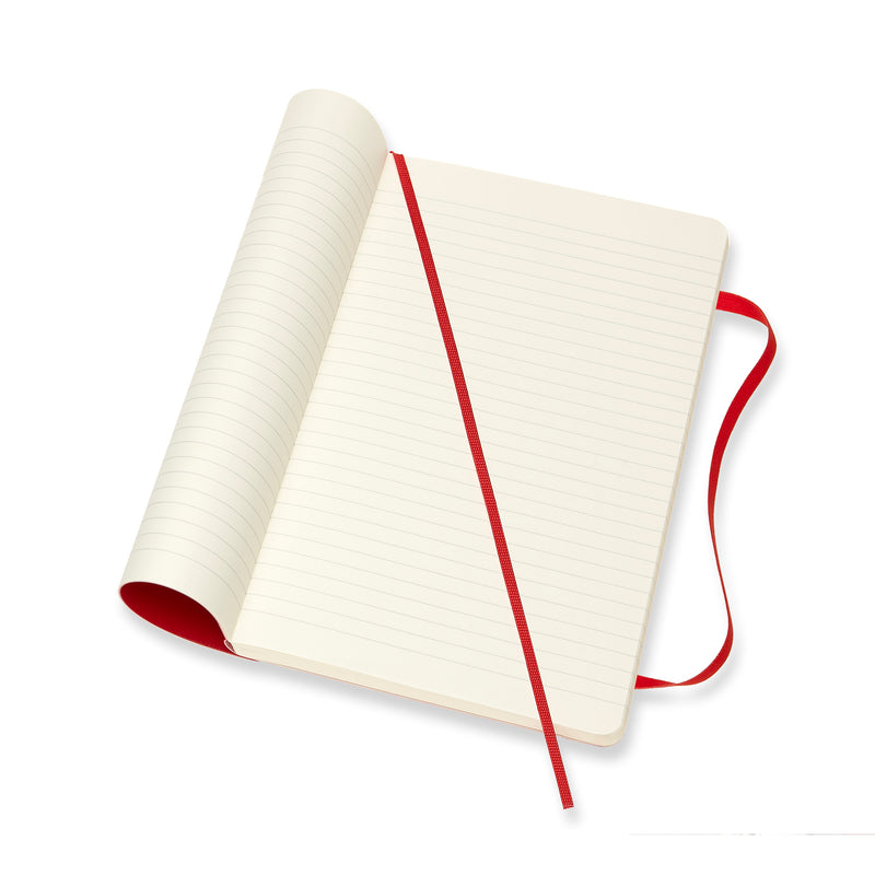 MOLESKINE JOURNAL RULED SOFT COVER, RED - LARGE