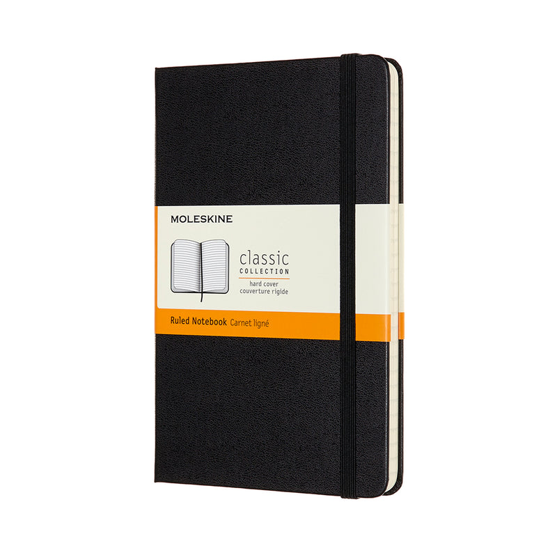 MOLESKINE JOURNAL RULED HARDCOVER, BLACK - MEDIUM