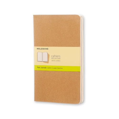 CAHIER PLAIN JOURNALS (SET OF 3) KRAFT - POCKET